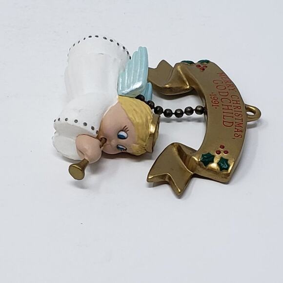 1991 Hallmark Godchild Keepsake Handcrafted Holiday Christmas Ornament - Picture 5 of 8